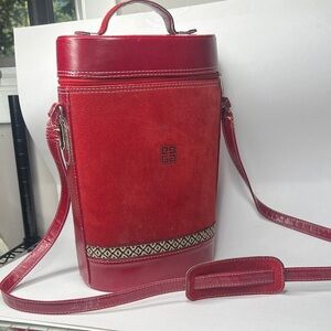 Givenchy Rare Vintage Red Large Tall Zip Around Bag